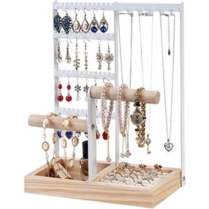 Sieradenstandaard, sieradenhouder, kettinghouder,4-dieren,sieradenboom, kettingstandaard,horlogestandaard,oorbelhouder,oorbellen,horloges en accessoires (Wit)