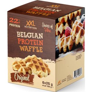 XXL Nutrition - Belgian Protein Waffle - Eiwitrijke Belgische Wafel - Proteïne Snack - Original - 6 Stuks