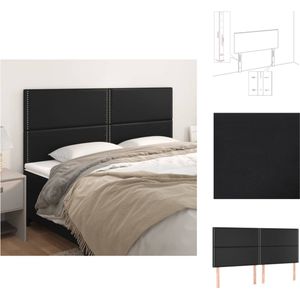 vidaXL Hoofdbord - Hoofdeind - 200 x 118/128 cm - Kunstleer zwart - Bedonderdeel