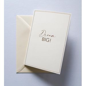 Luxe wenskaarten met rosé goudfolie – “Dream big” – set 3 dubbele kaarten – incl enveloppen
