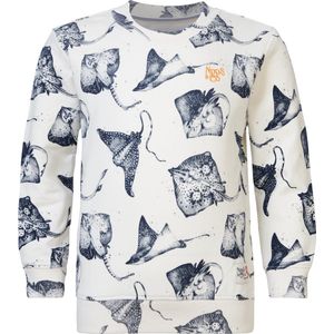 Noppies Boys Sweater Denyt long sleeve all over print Jongens Trui - Whisper White - Maat 104