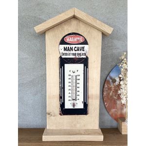 Weerstation staand - thermometer mancave enter at your own risk - vaderdag