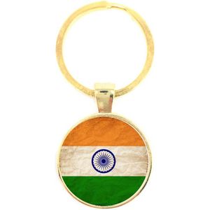 Sleutelhanger Glas - Vlag India