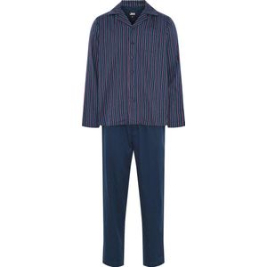 JBS Heren Pyjama Set Lang Gestreept Met Knoopsluiting Blauw - Maat L