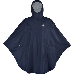 Regenjas donkerblauw - waterdicht- lichtgewicht - maat L - unisex