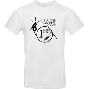 Fluitje van een cent heren t-shirt | cadeau | grappig | bedrukt | logo | wit