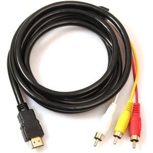 1.5 meter HDMI naar Tulp Kabel /  HDMI naar 3 RCA Kabel / 1080P Full HD Video / Audio