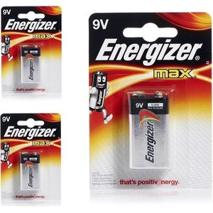 Energizer 6LR61 / 9V MN1604 E-Block Alkaline Power - 3 Stuks