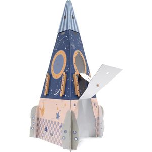 Kartonnen Raket - Raket Speelgoed - Astronaut en Ruimte Speelgoed - Voor Jongens en Meisjes - Duurzaam Karton - Blauw