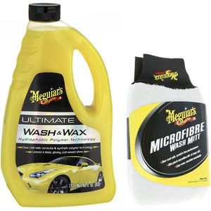 Meguiars Ultimate Wash & Wax - 1420ml + Super Thick Microfiber Wash Mitt