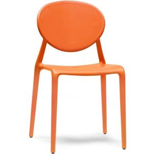 (Set van 2 stuks) Kantinestoel of tuinstoel Italiaans design Oranje