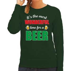 Wonderful beer foute Kersttrui bier - groen - dames - Kerst sweaters / Kerst outfit XL