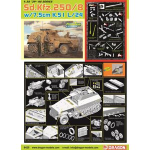 1:35 Dragon 6425 Sd.Kfz. 250/8 Ausf. B - 7.5cm K.51 L/24 Plastic Modelbouwpakket