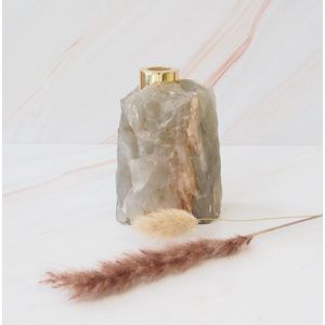 Edelsteen Diffuser- geurstokjes - hervulbaar - vaas - Aragoniet - Rockstyle - goudkleurige dop -