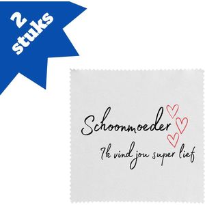 Akyol - schoonmoeder ik vind jou super lief brillendoekjes - Mama - de liefste schoonmoeder - moeder cadeautjes - moederdag - verjaardag - geschenk - kado - 17,8 bij 17,8 cm - 2 stuks
