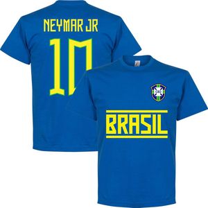 Brazilië Neymar JR 10 Team T-Shirt - Blauw - Kinderen - 98