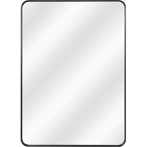 INSPIRE - Wandspiegel - Rechthoekige spiegel FOCALE - B.50 x H.70 cm - Mat zwart - Metaal - Metalen frame - Hangende spiegel