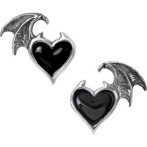 Alchemy Gothic Stud oorbellen Blacksoul Zwart