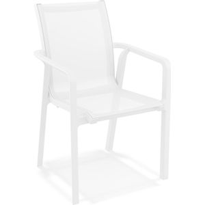 Alterego Chaise de jardin avec accoudoirs 'CINDY' en matière plastique blanche empilable