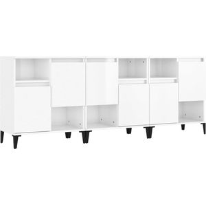 vidaXL-Dressoirs-3-st-60x35x70-cm-bewerkt-hout-hoogglans-wit