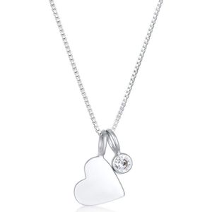 Elli Dames Halsketting Dames hart hanger eenzaam met zirkonia in 925 sterling zilver
