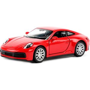 Welly Speelgoed Porsche auto - rood - die-cast metaal - 11 cm - Model 911 Carrera