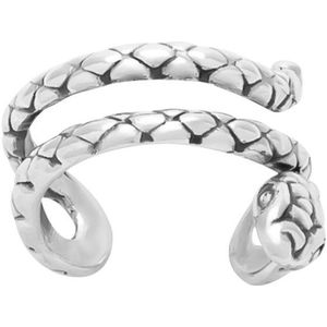 Oorbellen | Ear Cuff | Zilveren ear cuff, slang met dubbele band