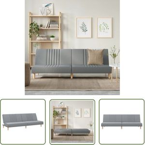 The Living Store Slaapbank stof lichtgrijs - Slaapbank - Sofa Bed - Tweepersoonsbed - Comfortabele Zitbank - Grijs Meubilair