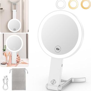 Equivera Vergrootspiegel - Vergrootspiegel met Verlichting - Vergroot Spiegel - Make Up Spiegel - Makeup Spiegel - Scheerspiegel - Must have voor in huis!