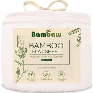 Bambaw Luxe Bamboe Lakens 240x290cm – Ultra ademende stof – Hypoallergeen – Beddengoed - Wit