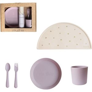 Mushie Giftbox Kinderservies Rond - Soft Lilac