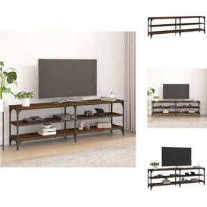 vidaXL TV-meubel Industrial - Hout - IJzer - 160x30x50 cm - Bruineiken - Kast