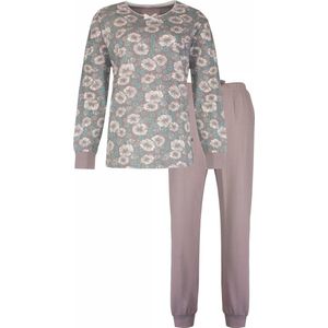 Tenderness Dames Pyjama - Katoen - Gebloemd Bruin. - Maat S