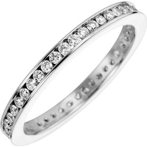 Schitterende wit gouden eternity ring met zirconia's