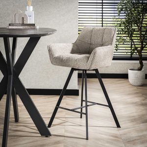 Luxe Barstoel Draaibaar met Rugleuning - Barstoelen met Rugleuning - Barkrukken met Ruglenin / met Armleuning - Barukrukken Industrieel Buiten - Barkruk Buiten - Ronde Barkrukken