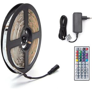 LED Strip Set Digitaal - Aigi Stippi - 5 Meter - 5050-30 - RGB - Waterdicht IP65 - Afstandsbediening - 12V