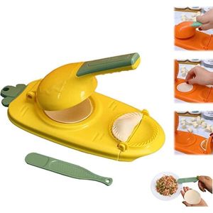Dumplings Machine - Raviolimakers - Ravioli - Dumpling Maker Set - Dumpling Vorm - Snijder - Pastei - Empanada - Uitsteker - Geel