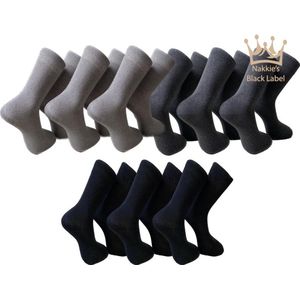 Nakkie's katoenen sokken - 8 paar - Maat: 47/50 - Grijs