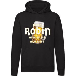 Ik ben Robin, waar blijft mijn bier Hoodie - cafe - kroeg - feest - festival - zuipen - drank - alcohol - naam - trui - sweater - capuchon