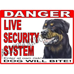 Rottweiler 174 Waakbord Danger Live Security System - 15 x 20 cm