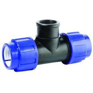 PP klemkoppeling T-stuk,75X2½X75 bi.dr.
