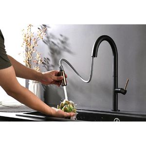 KEUKEN KRAANIJ REAO APOLLO ZWART / ROSE GOUD