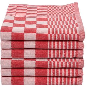 Ten Cate Theedoekenset - 6 stuks - Geblokt Rood -