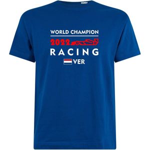 T-shirt kinderen World Champion 2022 | Max Verstappen / Red Bull Racing / Formule 1 Fan | Wereldkampioen | Blauw | maat 80