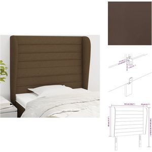 vidaXL Hoofdbord Classic Bed - 103 x 23 x 118/128 cm - Donkerbruin - Bedonderdeel