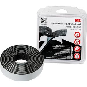 Dual Lock Flexibele Druksluiting 3 meter - Zwart