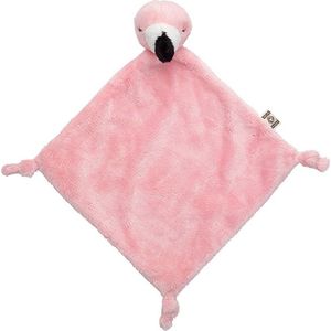 Roze knuffeldoekje tuttel flamingo 40 cm - baby kraamcadeau