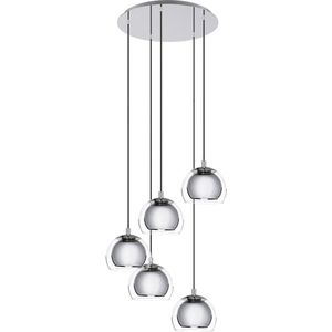 EGLO Rocamar 1 Hanglamp - E27 - Ø 58,5 cm - glas - Grijs/Zilver