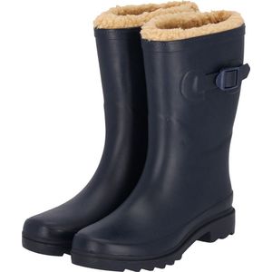 XQ | Regenlaarzen Dames | Fake Fur | Navy | Maat 38 | Regenlaarzen met voering