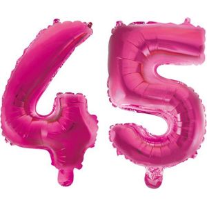 Folieballon 45 jaar roze 41cm